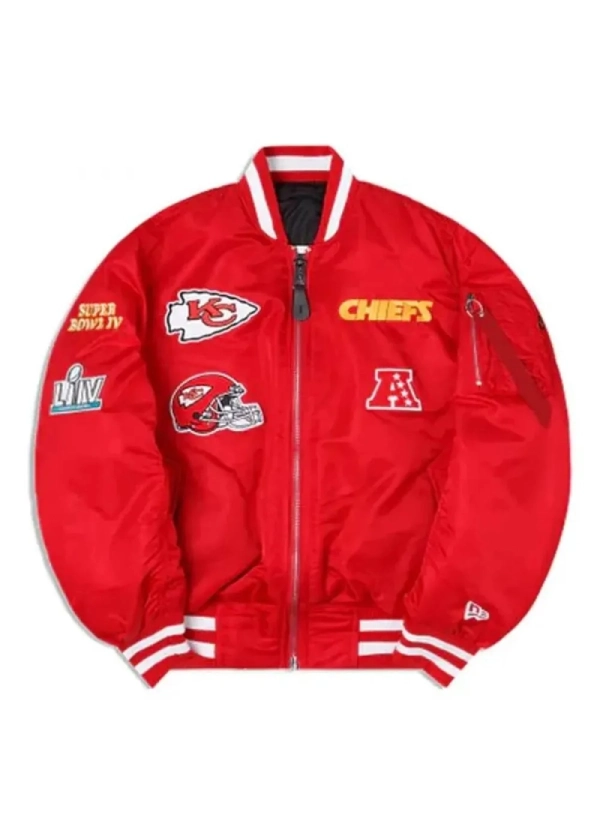 Kansas City Chiefs Red Bomber Ma-1 Satin Jacket 1 Kansas City Chiefs Red Bomber Ma-1 Satin Jacket