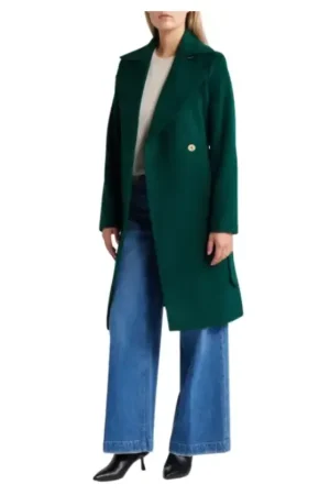 Long Green Wool Coat Womens