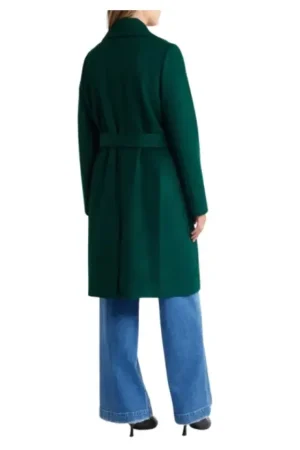 Long Green Wool Coat Womens