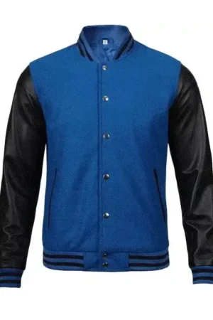Mens Blue and Black Varsity Jacket