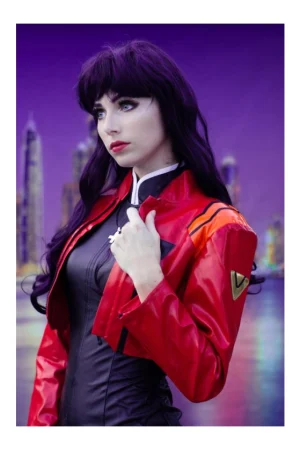Misato Katsuragi Evangelion Red Leather Jacket
