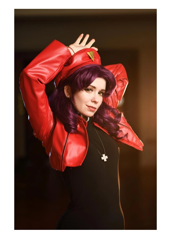 Misato Katsuragi Evangelion Red Leather Jacket 1 Misato Katsuragi Evangelion Red Leather Jacket
