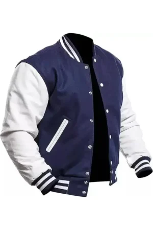 Navy Blue Varsity Letterman Jacket