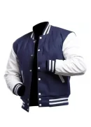 Navy Blue Varsity Letterman Jacket