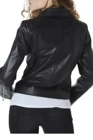 Asymmetrical Leather Women’s Black Moto Jacket