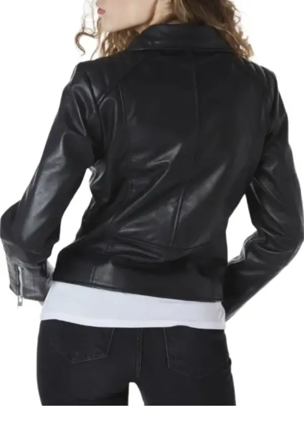 Asymmetrical Leather Women’s Black Moto Jacket 2 Asymmetrical Leather Women’s Black Moto Jacket - Image 2