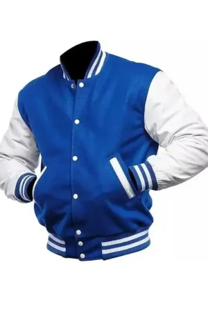 Blue And White Varsity Letterman Jacket