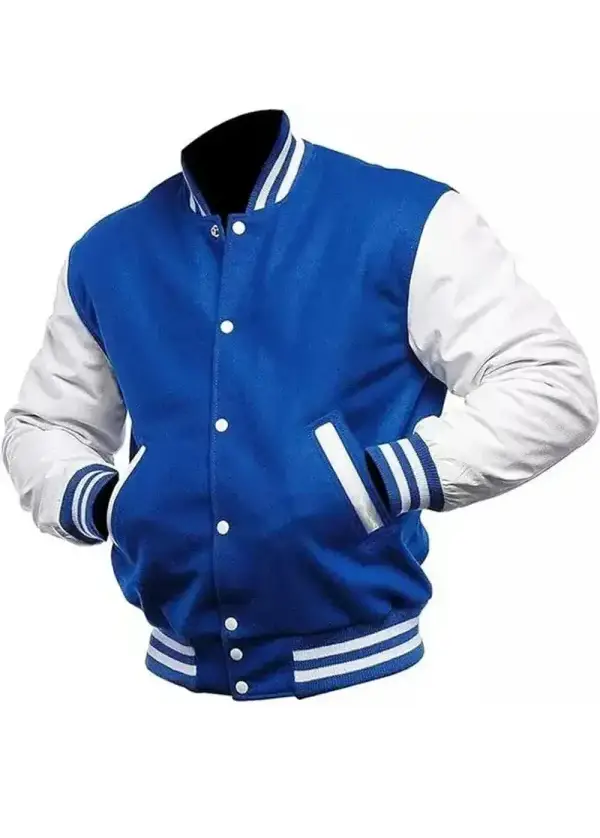 Blue And White Varsity Letterman Jacket
