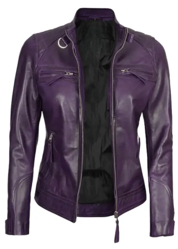 Quilted Purple Leather Biker Jacket Womens 1 Quilted Purple Leather Biker Jacket Womens