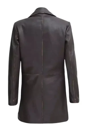 Real Lambskin Dark Brown Leather Coat Womens