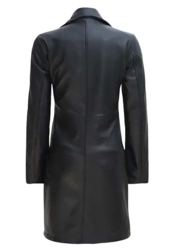 Real Lambskin Long Black Petite Leather Coat Womens 3 Real Lambskin Long Black Petite Leather Coat Womens
