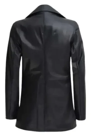 Real Lambskin Women’s Black Leather Car Coat