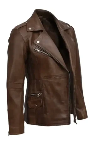 Real Sheep Leather Jacket Brown