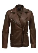 Real Sheep Leather Jacket Brown