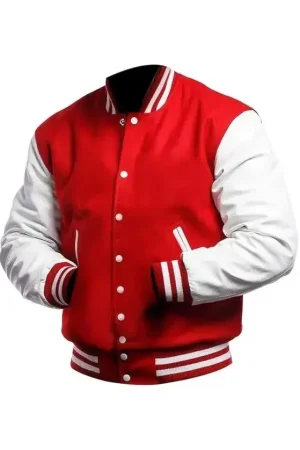 Red And White Varsity Letterman Jacket