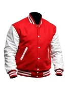 Red And White Varsity Letterman Jacket