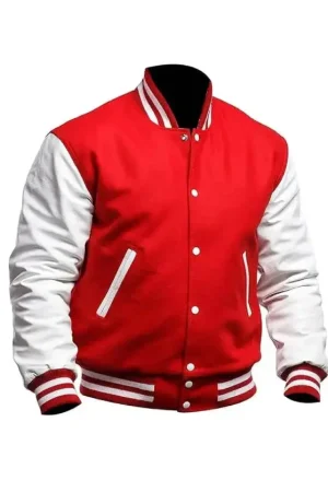 Red And White Varsity Letterman Jacket