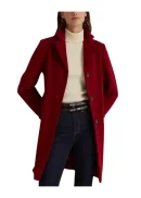 Single Breasted Red Wool Coat Womens
