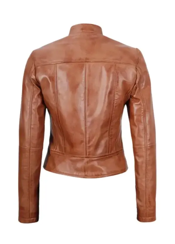 Slim Fit Tan Leather Biker Jacket Womens 3 Slim Fit Tan Leather Biker Jacket Womens