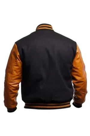 Unisex Black And Gold Varsity Jacket