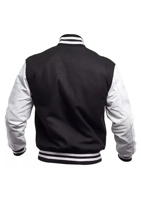 Unisex Black And White Varsity Jacket 3 Unisex Black And White Varsity Jacket