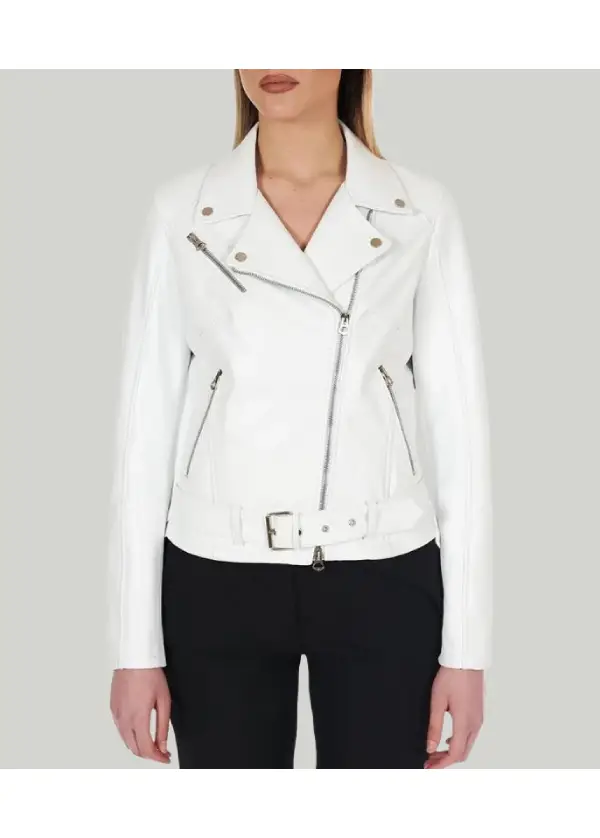 Womens White Leather Moto Jacket 1 Womens White Leather Moto Jacket