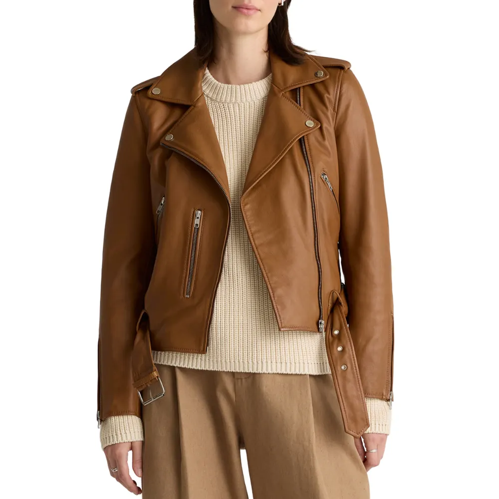 Asymmetrical Brown Leather Biker Jacket Womens 1 Asymmetrical Brown Leather Biker Jacket Womens