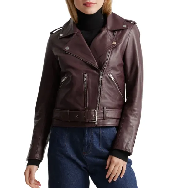 Asymmetrical Biker Burgundy Leather Jacket Womens 1 Asymmetrical Biker Burgundy Leather Jacket Womens
