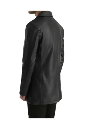 3/4 Length Black Leather Car Coat Mens – Limited Stock