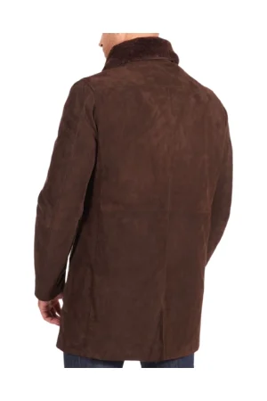 3/4 Length Brown Suede Coat Mens