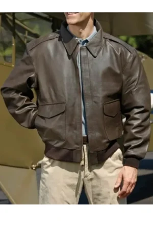 A2 Aviator Cockpit Brown Bomber Leather Jacket Mens