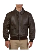 A2 Aviator Cockpit Brown Bomber Leather Jacket Mens