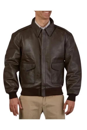 A2 Aviator Cockpit Brown Bomber Leather Jacket Mens
