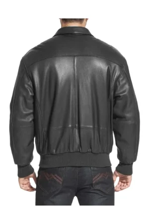 Aviator A2 USAAF Mens Black Bomber Leather Jacket