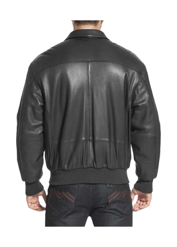 Aviator A2 USAAF Mens Black Bomber Leather Jacket 3 Aviator A2 USAAF Mens Black Bomber Leather Jacket