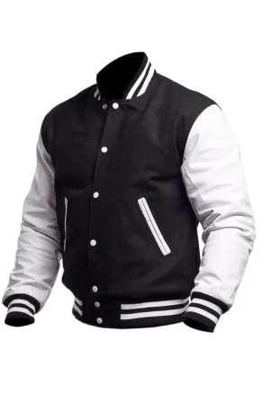 Black And White Varsity Letterman Jacket