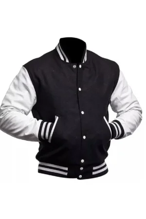 Black And White Varsity Letterman Jacket