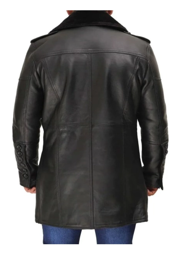 Black Leather Coat with Faux Shearling Mens 3 Black Leather Coat with Faux Shearling Mens