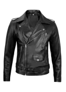 Black Leather Motorcycle Jacket Mens