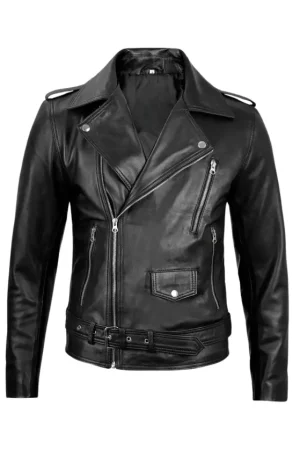 Black Leather Motorcycle Jacket Mens