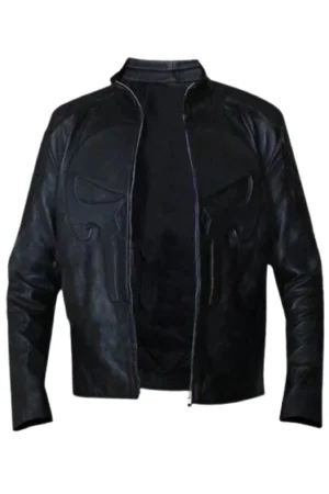 Black Leather Skull Jacket Men’s