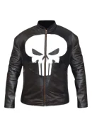 Black Leather Skull Jacket Men’s