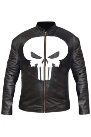 Black Leather Skull Jacket Men’s
