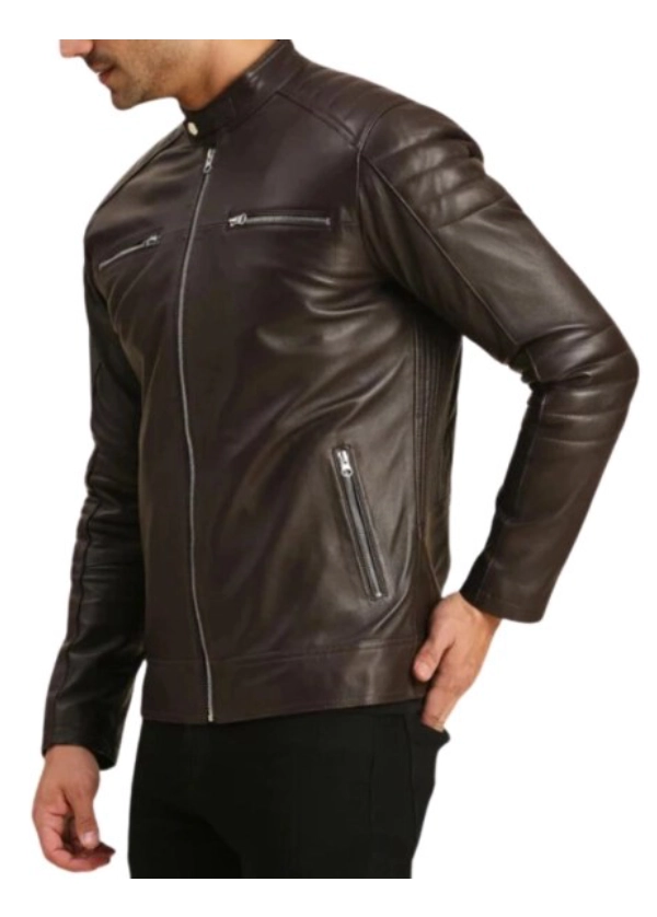 Brown Leather Cafe Racer Jacket Mens 2 Brown Leather Cafe Racer Jacket Mens