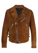 Brown Mens Suede Moto Jacket