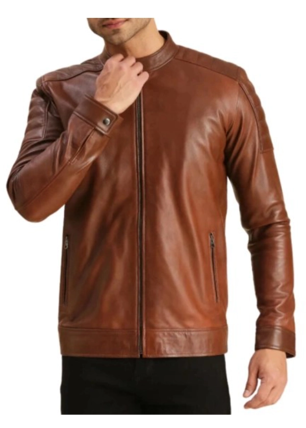 Brown Motorcycle Mens Leather Cafe Racer Jacket 1 Brown Motorcycle Mens Leather Cafe Racer Jacket