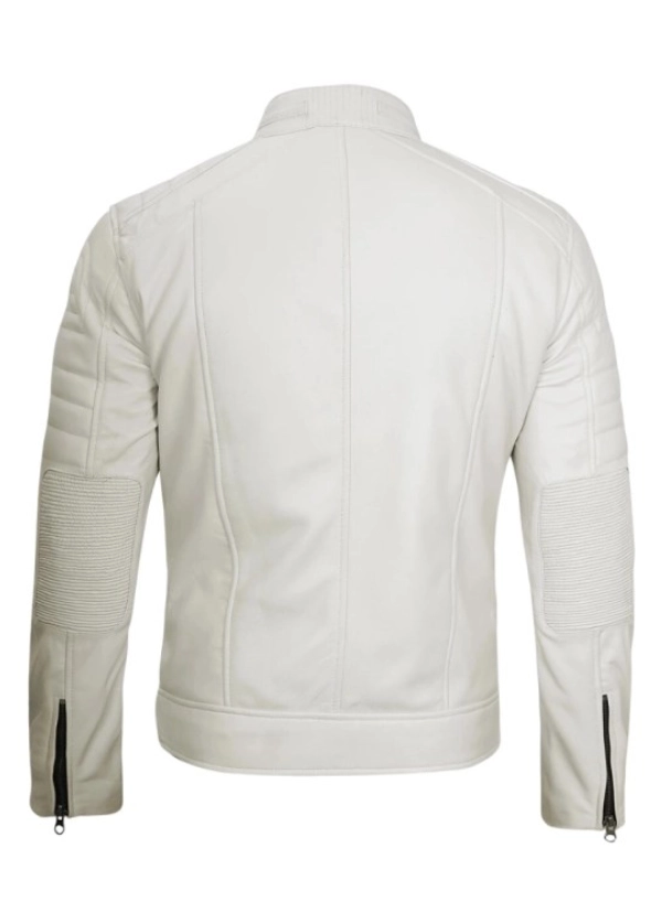 Cafe Racer White Leather Jacket Mens 3 Cafe Racer White Leather Jacket Mens