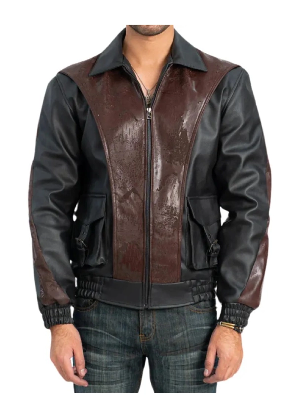 Leather Black And Brown Bomber Jacket Mens 1 Leather Black And Brown Bomber Jacket Mens