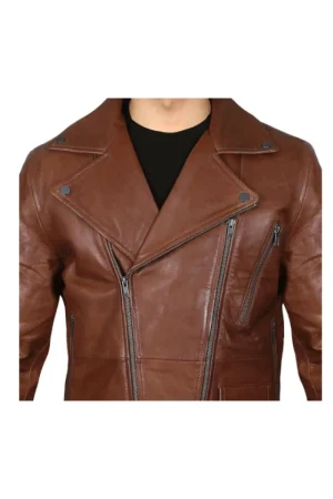 Leather Brown Motorcycle Jakcet Mens