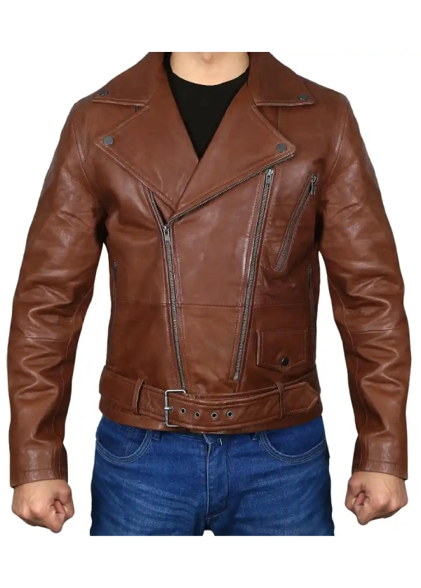 Leather Brown Motorcycle Jakcet Mens 1 Leather Brown Motorcycle Jakcet Mens